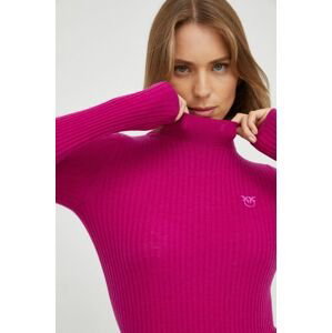 Vlnený sveter Pinko dámsky, fialová farba, tenký