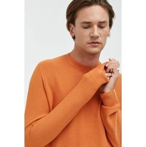 Bavlnený sveter Tom Tailor pánsky, oranžová farba, tenký,