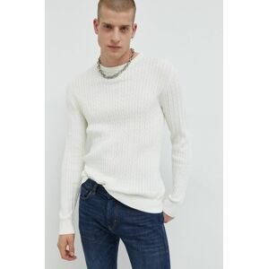 Bavlnený sveter Produkt by Jack & Jones pánsky, béžová farba, tenký,