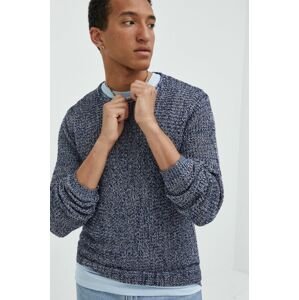 Bavlnený sveter Produkt by Jack & Jones pánsky, tmavomodrá farba,