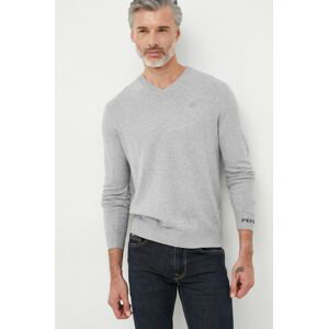 Vlnený sveter Pepe Jeans pánsky, šedá farba, tenký,