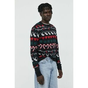 Bavlnený sveter Produkt by Jack & Jones pánsky, čierna farba, tenký,