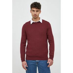 Bavlnený sveter Armani Exchange pánsky, bordová farba, tenký,