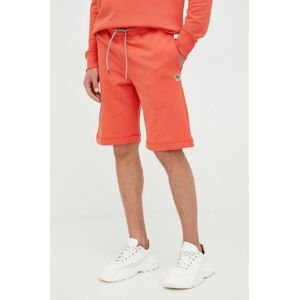 Bavlnené šortky PS Paul Smith pánske, oranžová farba,