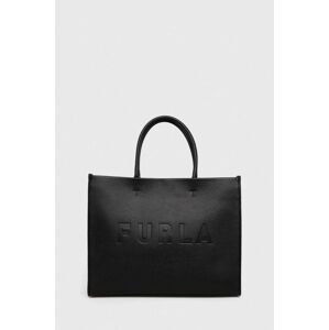 Kožená kabelka Furla Wonderfurla čierna farba