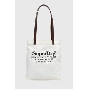 Taška Superdry biela farba