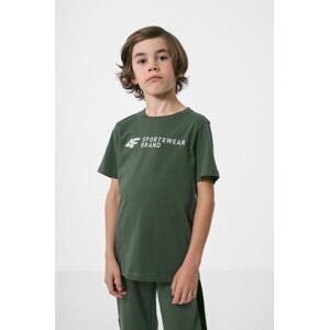 Detské tričko 4F zelená farba, s potlačou