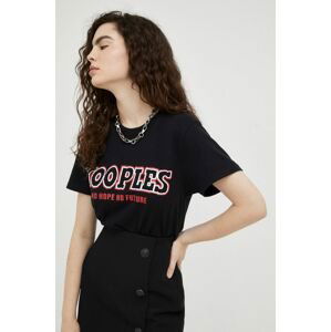 Bavlnené tričko The Kooples čierna farba,