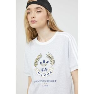 Bavlnené tričko adidas Originals šedá farba,