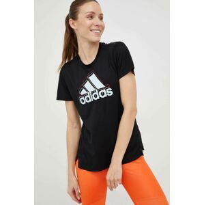 Bežecké tričko adidas Performance Brand Love čierna farba,