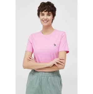 Bavlnené tričko PS Paul Smith ružová farba
