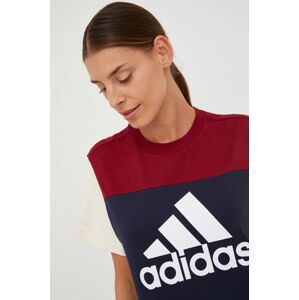 Bavlnené tričko adidas tmavomodrá farba,