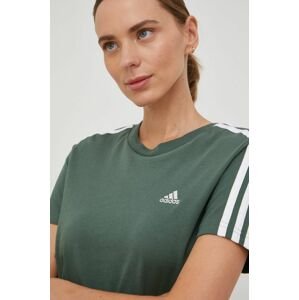 Bavlnené tričko adidas zelená farba,