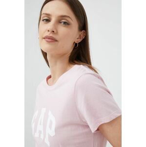 Bavlnené tričko GAP ružová farba,
