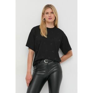 Bavlnené tričko Karl Lagerfeld čierna farba,