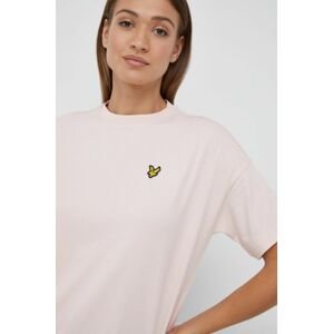 Bavlnené tričko Lyle & Scott ružová farba,