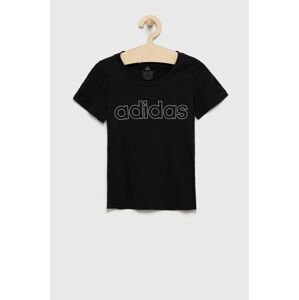 Detské bavlnené tričko adidas GN4042 čierna farba,