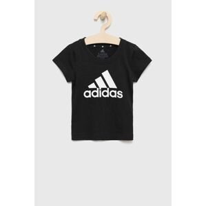 Detské bavlnené tričko adidas GN4069 čierna farba,