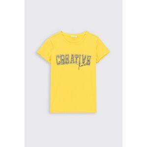 Detské tričko Coccodrillo žltá farba,