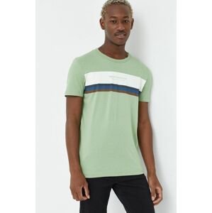 Bavlnené tričko Tom Tailor zelená farba, s potlačou