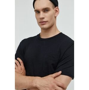 Bavlnené tričko Premium by Jack&Jones čierna farba, jednofarebné