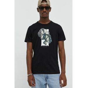 Bavlnené tričko Premium by Jack&Jones čierna farba, s potlačou