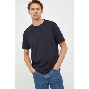 Bavlnené tričko Tommy Hilfiger tmavomodrá farba, jednofarebné