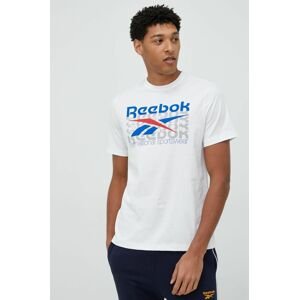 Bavlnené tričko Reebok Classic biela farba, vzorované