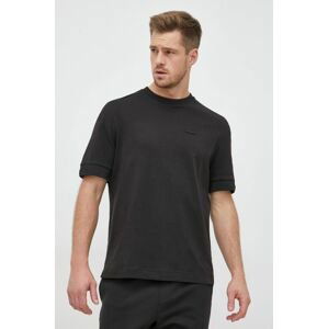 Bavlnené tričko Calvin Klein čierna farba, jednofarebné