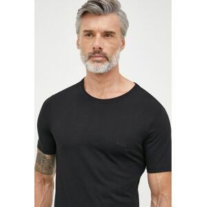 Bavlnené tričko BOSS čierna farba,jednofarebné,50475284