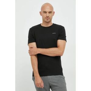 Bavlnené tričko Calvin Klein Jeans čierna farba, jednofarebné