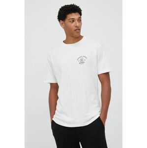 Bavlnené tričko DC biela farba, jednofarebné