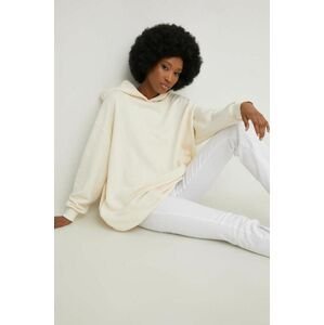 Mikina Answear Lab dámska, béžová farba, s kapucňou, jednofarebná