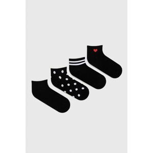 Ponožky Answear Lab 4-pak dámske, čierna farba