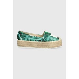 Espadrilky Answear Lab zelená farba, na platforme