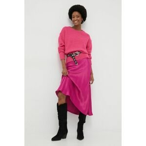 Vlnený sveter Answear Lab dámsky, ružová farba,