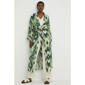 Kimono Answear Lab zelená farba, oversize, vzorovaná