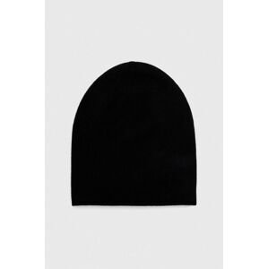 Vlnená čiapka Answear Lab čierna farba, z tenkej pleteniny, vlnená
