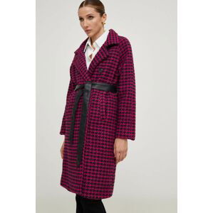 Kabát Answear Lab dámsky, ružová farba, prechodný