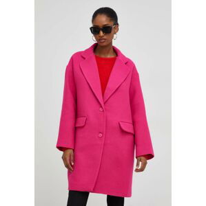 Vlnený kabát Answear Lab ružová farba, prechodný
