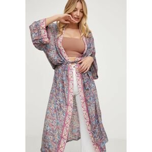 Hodvábne kimono Answear Lab oversize, vzorovaná