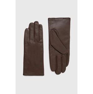 Kožené rukavice Answear Lab dámske, hnedá farba