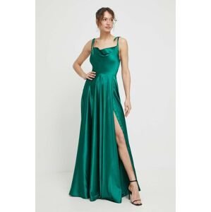 Šaty Answear Lab zelená farba, maxi, áčkový strih