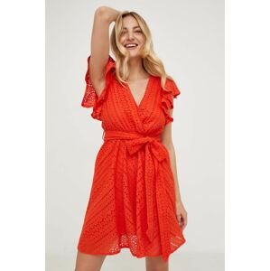 Šaty Answear Lab oranžová farba, mini, áčkový strih