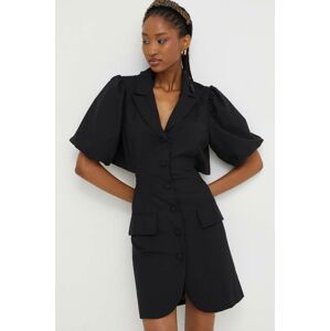 Šaty Answear Lab X limitovaná kolekcia NO SHAME čierna farba, mini, áčkový strih