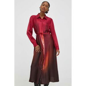 Šaty Answear Lab červená farba, midi, oversize