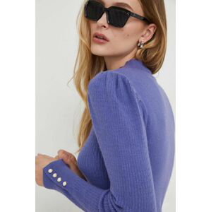 Kašmírový sveter Answear Lab fialová farba, s polorolákom