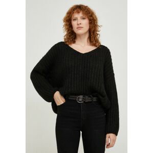 Vlnený sveter Answear Lab čierna farba