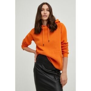 Mikina Answear Lab dámska, oranžová farba, s kapucňou, jednofarebná