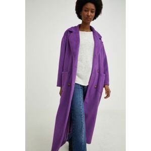 Kabát Answear Lab dámsky, fialová farba, prechodný, oversize